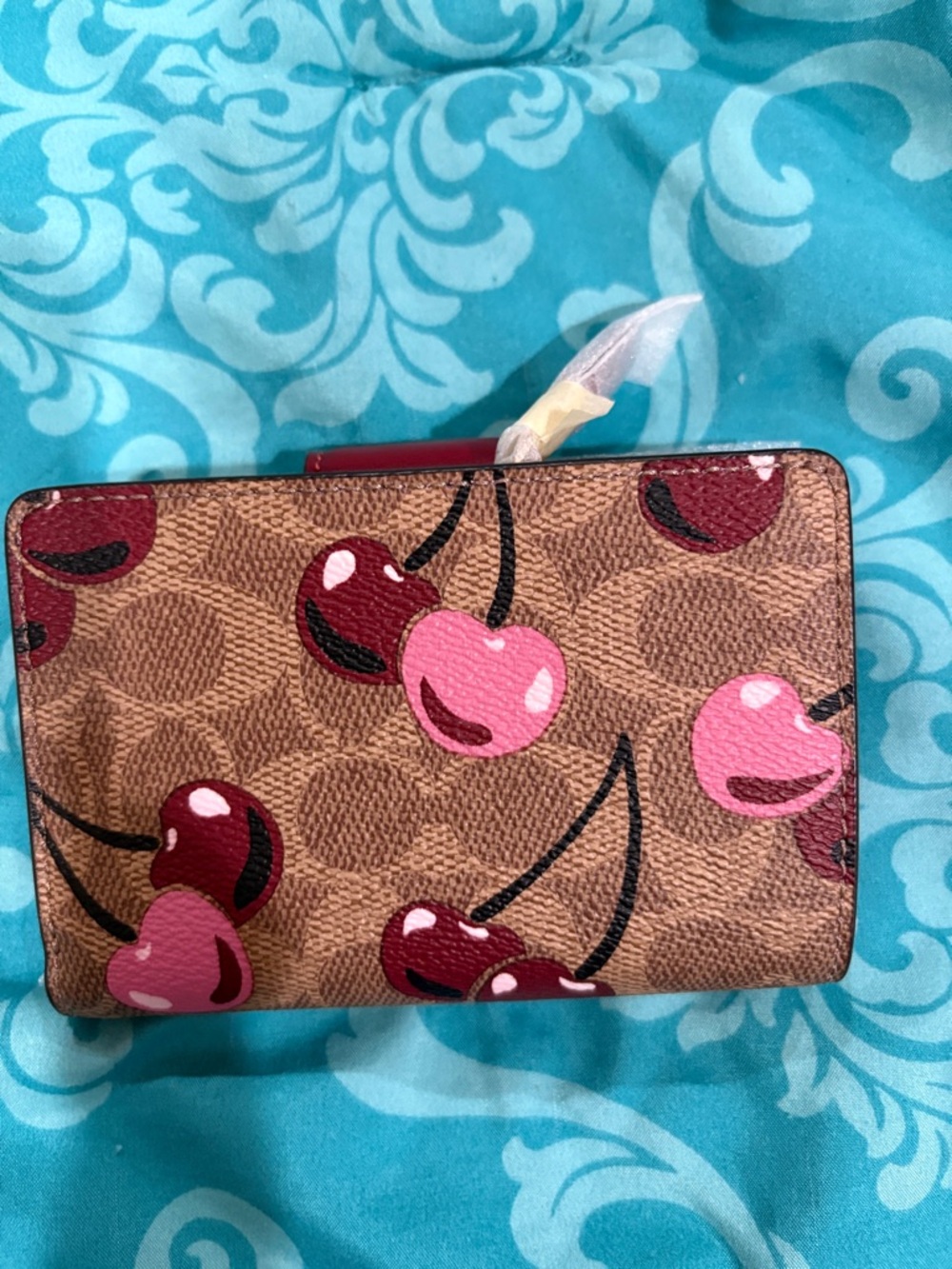 Coach signature cherry wallet in tan multi - Picture 2 of 8